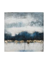 Handgemaltes Bild „Farbkomposition in Dunkelblau und Gold“ 100 x 100 cm Crea Collection