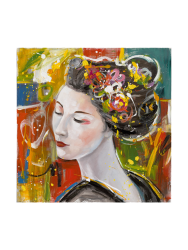 Handbemaltes Bild „Bezaubernde Geisha“ 100 x 100 cm Crea Collection