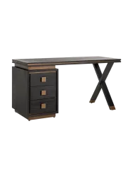 mutoni - Schreibtisch Hunter gold gebürstet 150, One Size, Schwarz