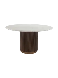 Runder Marmor Design Esstisch „Mayfield“, verschiedene Grössen Dunkelbraun, Weiss Richmond Interiors