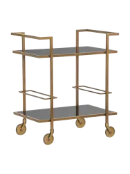 Design Servierwagen „Trolley Xo“ Gold, Schwarz Richmond Interiors