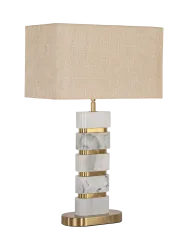 Marmor Design Tischlampe „Lenore“ Weiss/Beige Richmond Interiors