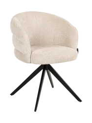 360° drehbarer Design Armlehnstuhl „Serenity“ Beige Chenille Richmond Interiors