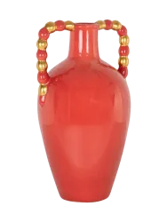 Grosse Design Vase „Davita“ Rot, Gold Large, Ø 27 x Höhe 45 cm Richmond Interiors