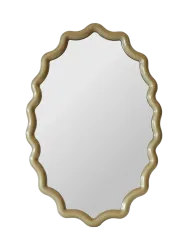 Grosser, ovaler Design Wandspiegel „Morgan“ Gold Richmond Interiors