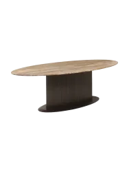Ovaler Design Esstisch „Russo“ mit Marmor-Tischplatte, 235 x 110 cm Richmond Interiors