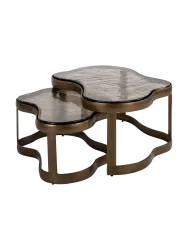 Design Nachttisch „Russo“ mit Marmor-Tischplatte Richmond Interiors