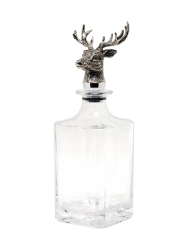 Mundgeblasene Karaffe „Hirsch“ aus Kristallglas - 750 ml EDZARD