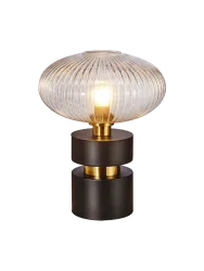 Dimmbare Design Tischlampe „Norma“ Gold, Schwarz, Transparent Schuller