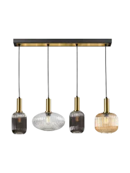 Dimmbare Design Hängelampe „Norma“, 4-flammig Multicolor Schuller