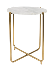 Runder Marmor Beistelltisch „Timpa“ White Label by Bloomingloft