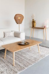 Rechteckiger Couchtisch „Fabio“ aus Eichenholz, 120 x 60 cm White Label by Bloomingloft
