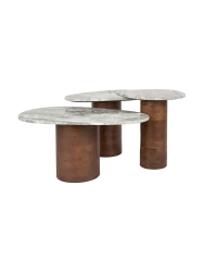 Marmor Couchtisch Set „Suki“ (3 Stück) Dutchbone