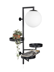 Design Wandlampe und Eckregal „Astoria“ - Schwarz Globen Lighting