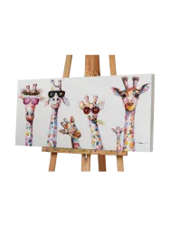image LAND Bild Kuriose Giraffenfamilie 50x100 cm  | Schubiger Möbel