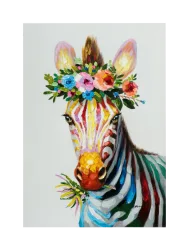 image LAND Bild Zebra mit Blumendeko  | Schubiger Möbel