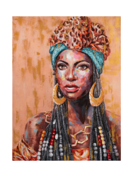 Handgemaltes Bild „Beauty with turban“ 90 x 120 cm Crea Collection