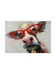 image LAND Bild Bunte Kuh mit Brille  | Schubiger Möbel