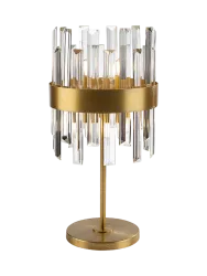 Dimmbare LED Design Tischlampe „Grace“ Gold, Transparent Schuller