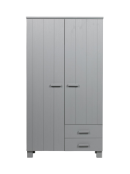 mutoni - Schrank Dennis mit Schubladen Kiefer betongrau, One Size
