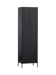 mutoni - Schrank New Gravure Kiefer 60x210, One Size, Schwarz