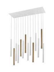 LED Design Hängelampe „Varas“ 14-flammig Weiss / Gold Schuller