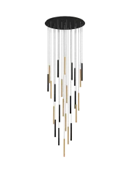 LED Design Hänge- & Galerielampe „Varas“ - 25-flammig Gold, Schwarz Schuller