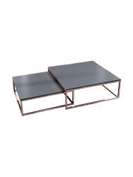 2er-Set Couchtisch „New Elements“ Schwarz matt, Kupfer Invicta Interiors