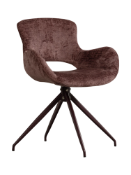 mutoni - Esszimmerstuhl Eliva Struktursamt purple (2er-Set), One Size, Violett