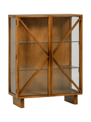 2-türige Design Vitrine „Kello“ aus nachhaltigem Massivholz und Glas De Eekhoorn