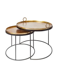 2er-Set Couchtisch „Elements“ mit abnehmbaren Tabletts Invicta Interiors