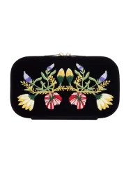 Grosse Schmuckbox „Zoe Travel Zip Case“ Samt Indigo WOLF