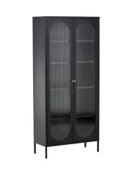Design Vitrinenschrank „Lima“ aus Metall Schwarz VE DESIGN