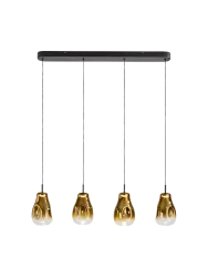 LED Design Hängelampe „Aledis“ 4-flammig Schwarz, Gold Schuller