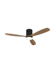 Hochwertiger Deckenventilator & LED Deckenlampe „Siroco Grande“ mit Fernbedienung Schwarz / Natural Schuller