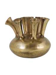 Grosse, handgefertigte Design Vase „Kiya“ Gold Invicta Interiors