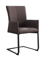 Echtleder Freischwinger Design Stuhl „Cantil“ mit Armlehnen Invicta Interiors