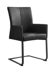Echtleder Freischwinger Design Stuhl „Cantil“ mit Armlehnen Invicta Interiors
