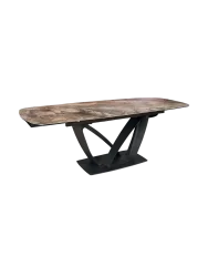 Ausziehbarer Designer-Esstisch „Papillone“ aus Keramik 180-220-260 x 100 cm Marmorlook Taupe Invicta Interiors