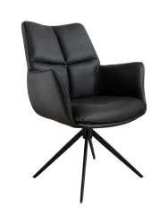 360° drehbarer Echtleder Designstuhl „Papillon“ mit Armlehnen Invicta Interiors