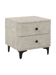 Design Nachtisch „Art Deco“, Bouclé Greige Invicta Interiors