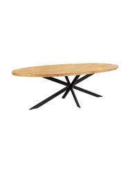 Ovaler Massivholz Esstisch „Galaxy“ 240 x 100 cm Invicta Interiors