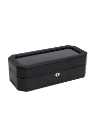 Uhrenbox „Windsor“ für 5 Armbanduhren Leder Schwarz / Purple WOLF