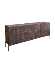 Massivholz Design Sideboard „Tribalo“ mit 3D-Effekt Invicta Interiors