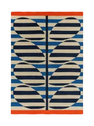 Hochwertiger In-/Outdoor Designer Teppich „Strip Stem Azure“, verschiedene Grössen ORLA KIELY
