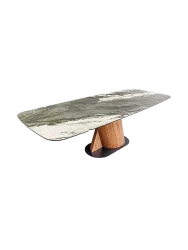 Ausziehbarer Design Esstisch „Elemento“ aus Keramik 180-260 x 100 cm Taupe-Grau Invicta Interiors