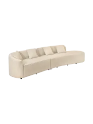 Grosses 3-Sitzer Design Sofa „Atelier L“ - Bouclé Beige Invicta Interiors