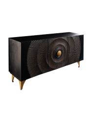 Massivholz Sideboard „Brilliant Sunset“ Schwarz Invicta Interiors