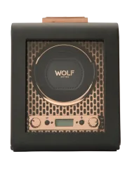 Uhrenbeweger „Axis Single Watch Winder“ Leder Kupfer WOLF