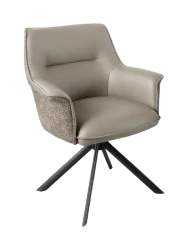 180° drehbarer Echtleder Designstuhl „Le Grand“ mit Armlehnen Invicta Interiors